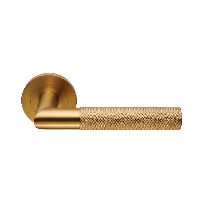 Steelworx Crown Knurled Lever (CB) - PVD Satin Brass (SB) – handles&hinges