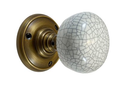 Portroe Ceramic Door Knob - Antique Brass