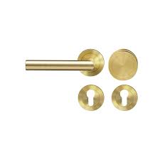 Rhodos Stainless steel lever handle  - Satin Brass