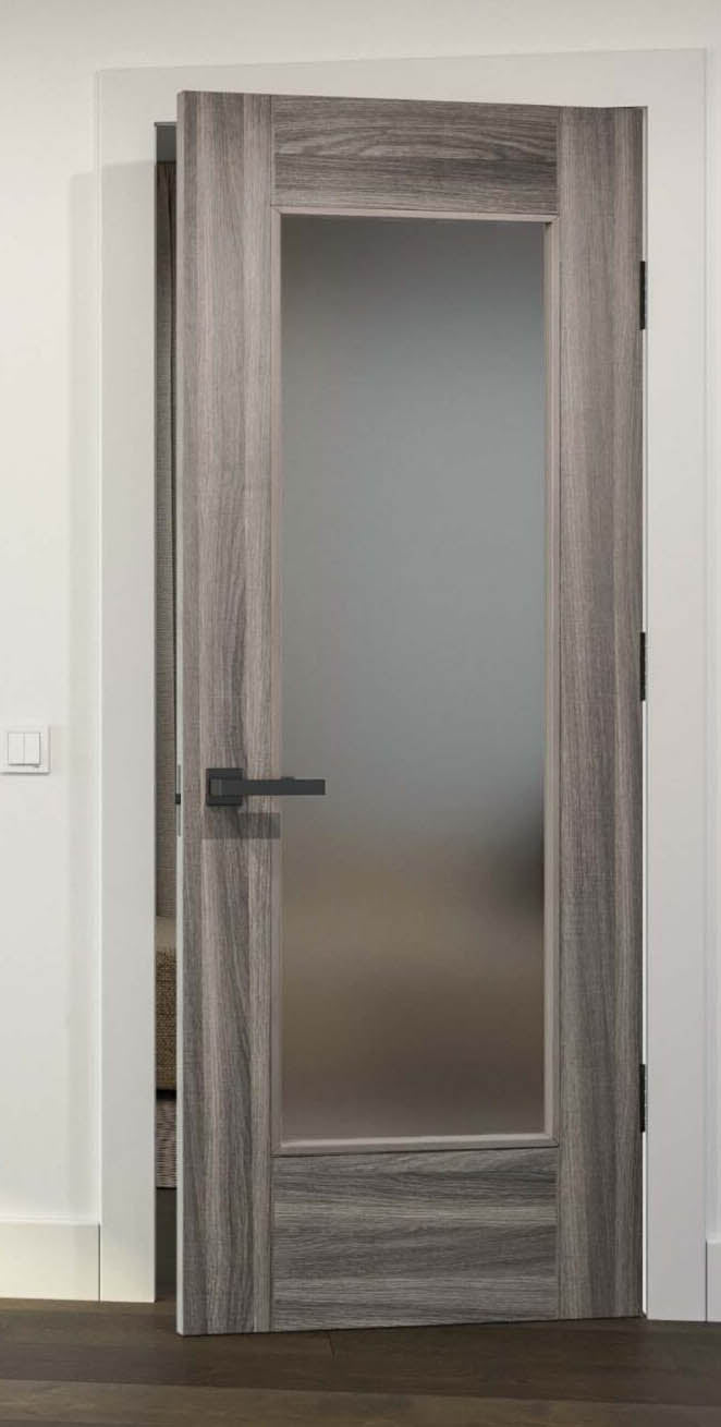 44mm Stockton Laminate 1 Panel Door - Clear/Frosted Glass