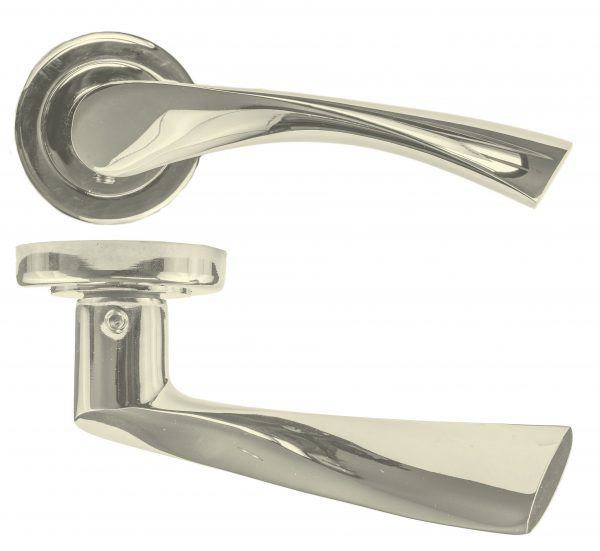 Inishmore Lever on Rose Door Handle - Satin Nickel